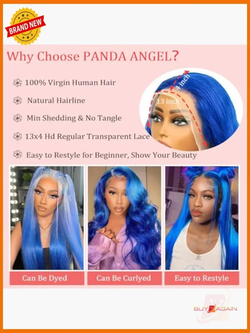 13x4 Straight Lace Front Wig Human Hair Glueless HD Transparent 180% Density 22